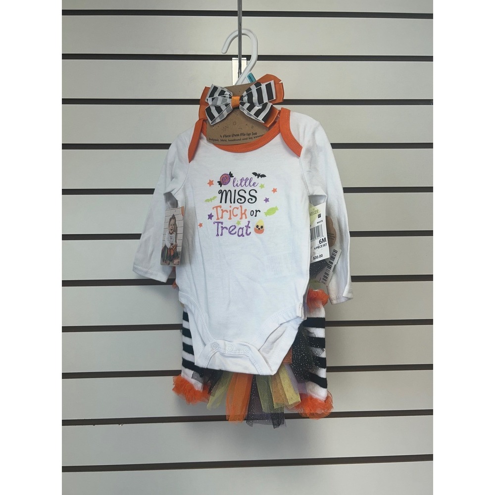 Halloween Outfit Baby Girl Little‎ Miss Trick or Treat 4 Piece Set 9months